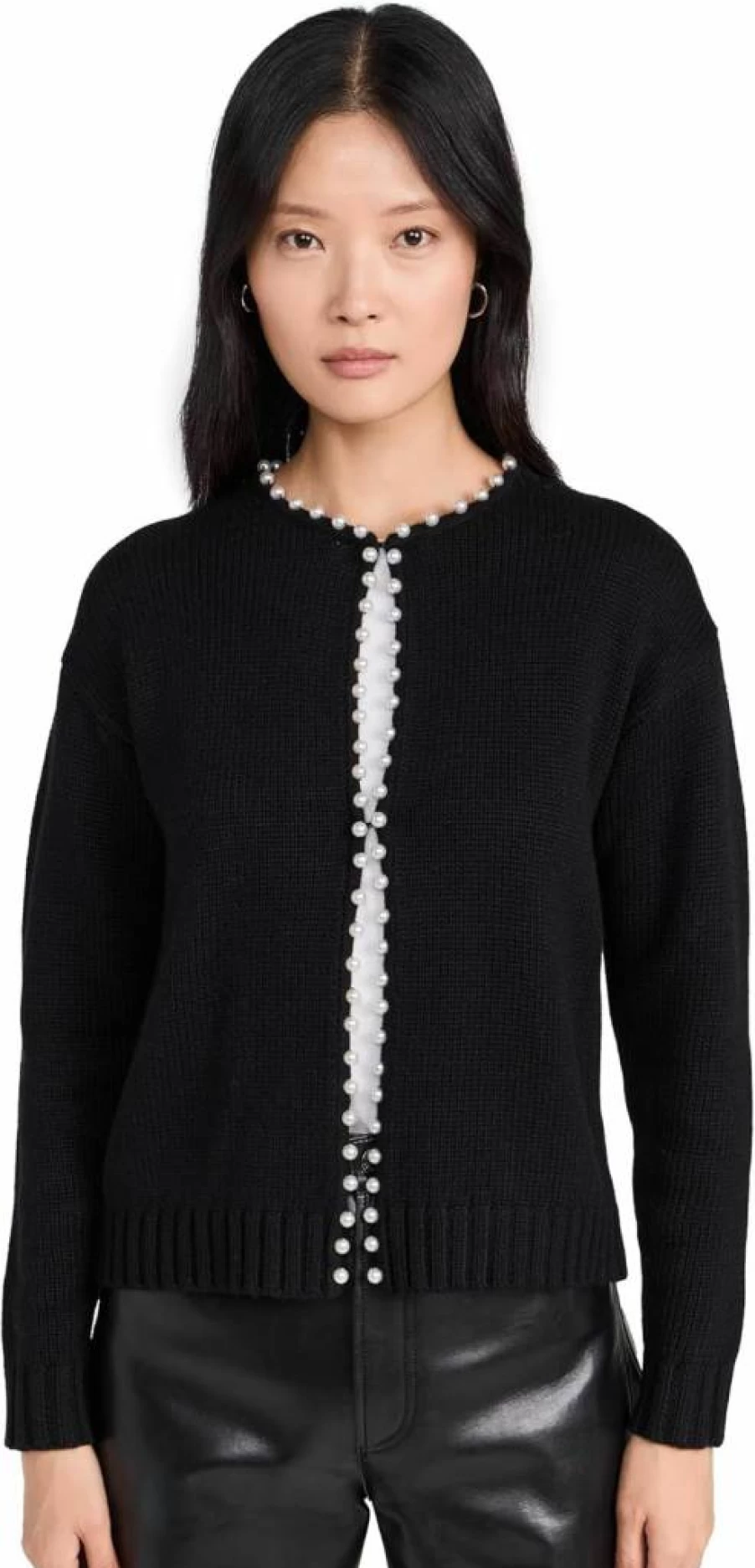 Splendid Women's Emmy Pearl Button-Up Cardigan | Soft Knit Sweater | Elegant Pearl Detailing