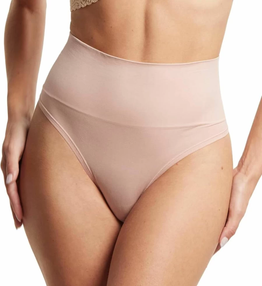 Hanky Panky Women's Hug Me Mid Rise Thong - Soft Comfortable Stretch Lace Underwear