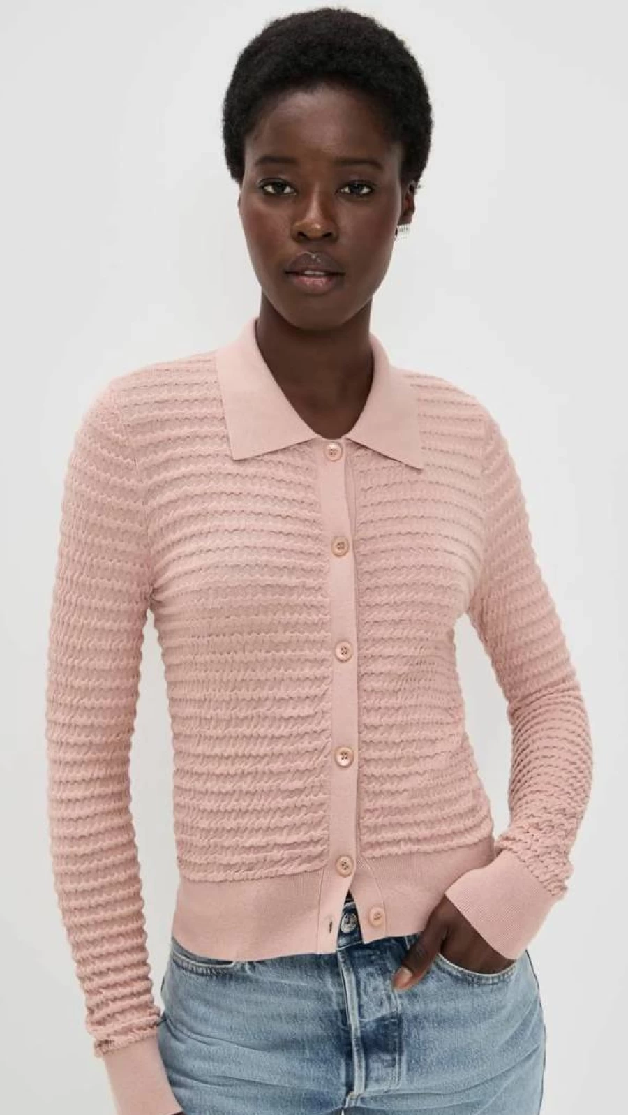 FRAME Women's Smocked Cardigan Sweater - Elegant Knit Top for Stylish Outfits