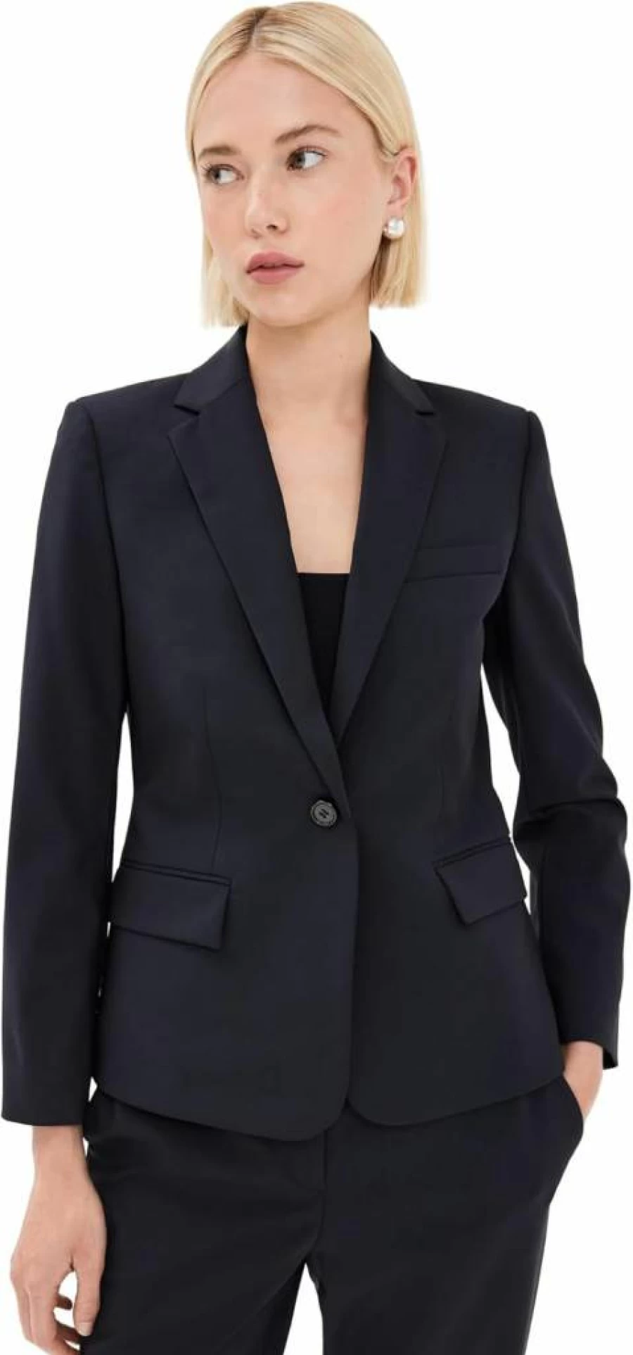Theory Women's Single-Button Slim Fit Blazer - Tailored Formal Jacket for Office & Business Attire