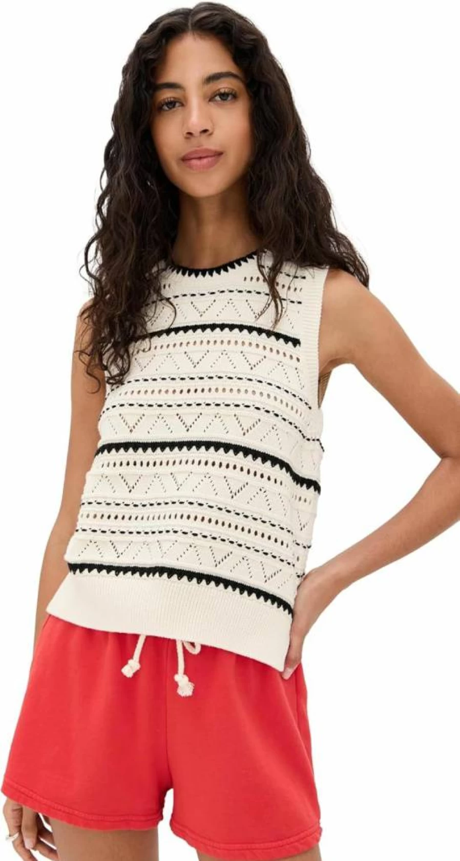 Varley Women's Athena Pointelle Knit Vest - Soft Lightweight Pullover Sweater for Women