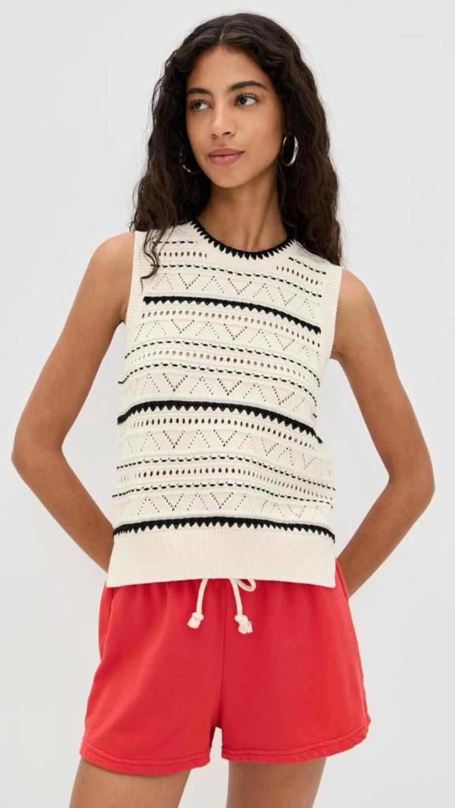 Varley Women's Athena Pointelle Knit Vest - Soft Lightweight Pullover Sweater for Women