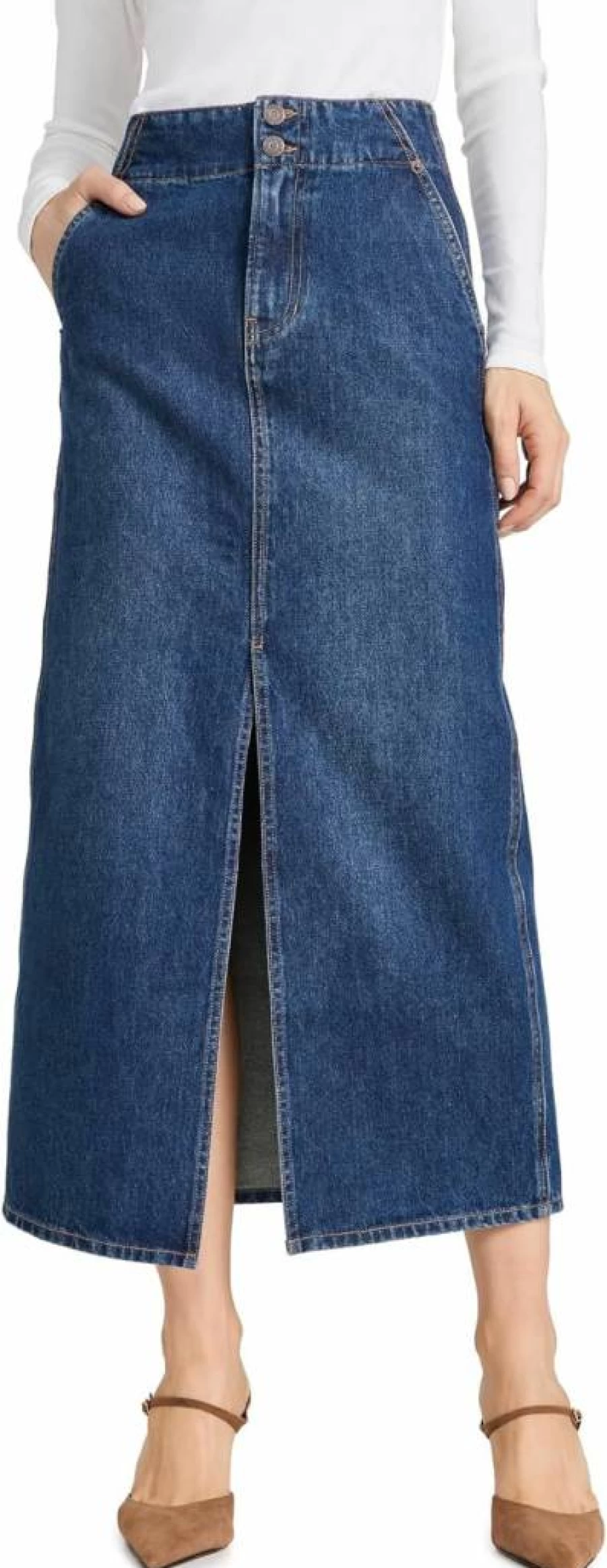 Veronica Beard Jean Women's Patricia Maxi Skirt - Elegant Long Denim Skirt for Women