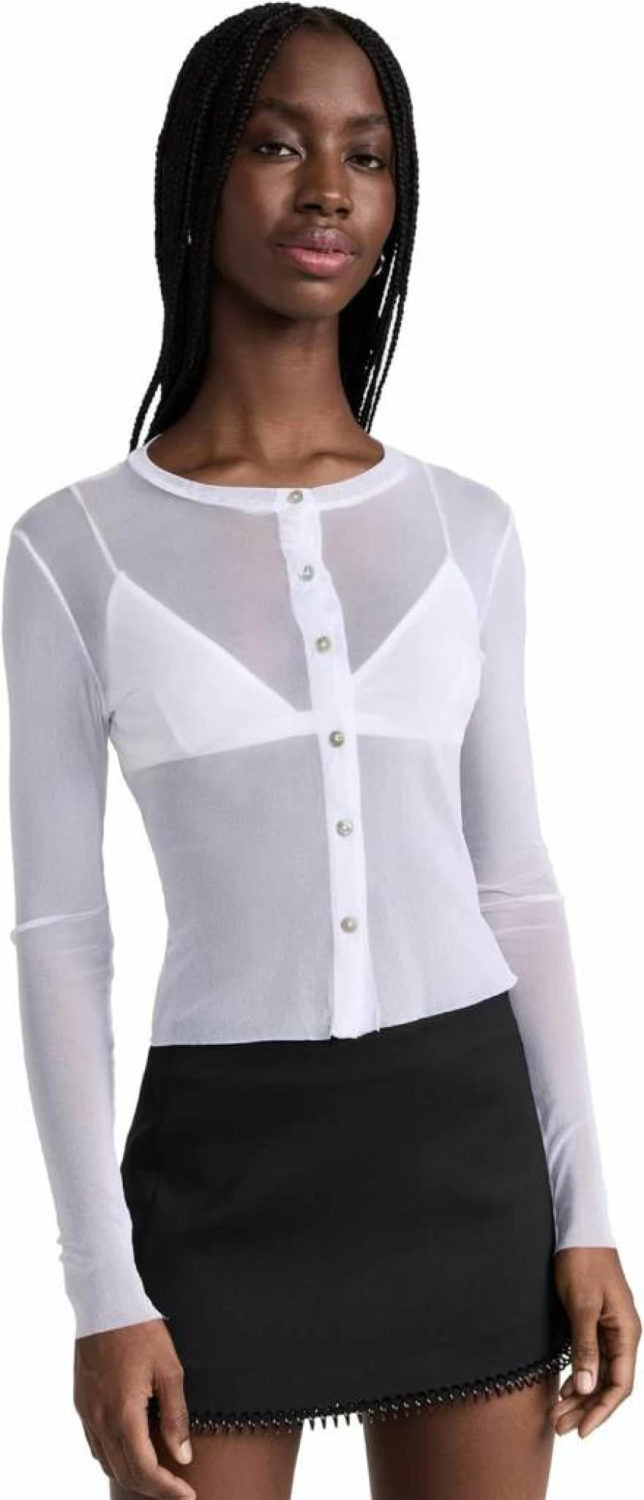 Only Hearts Women's Tulle Cardigan - Elegant Sheer Knit Cover-Up