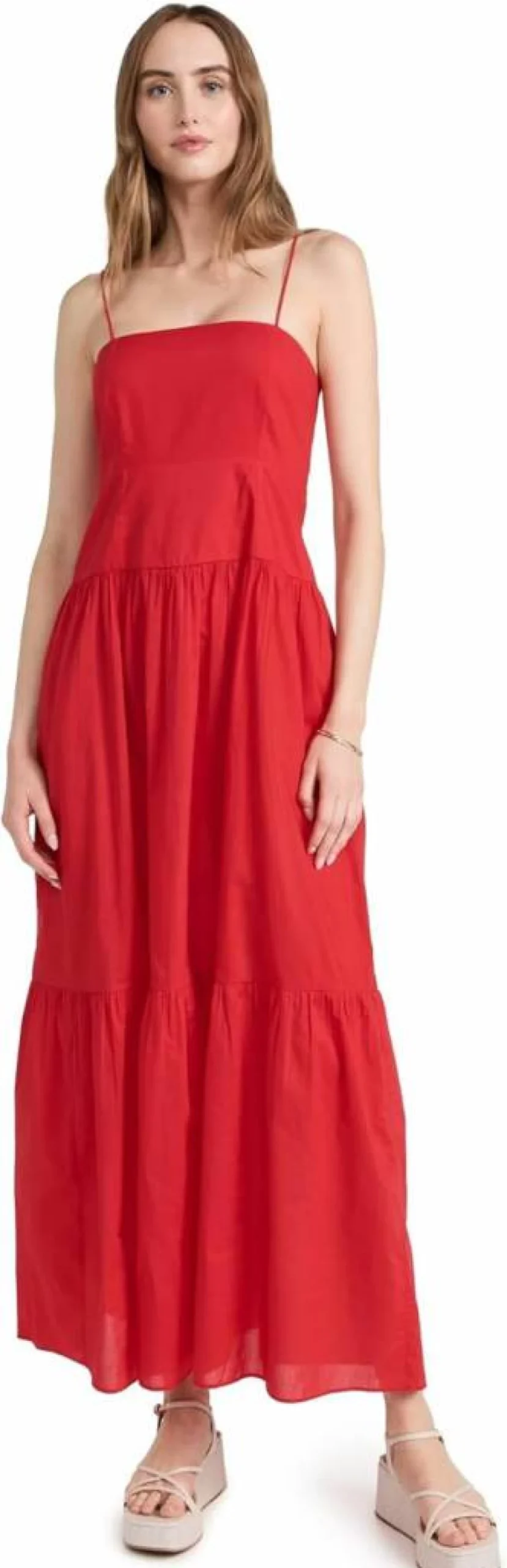 Playa Lucila Women's Square Neck Summer Dress - Elegant Flowy Boho Chic Beach Dress for Women