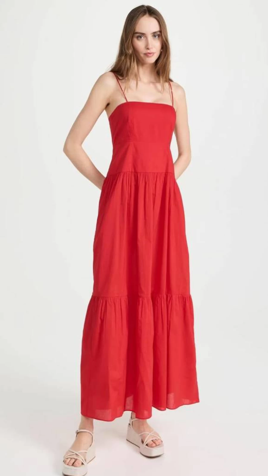 Playa Lucila Women's Square Neck Summer Dress - Elegant Flowy Boho Chic Beach Dress for Women