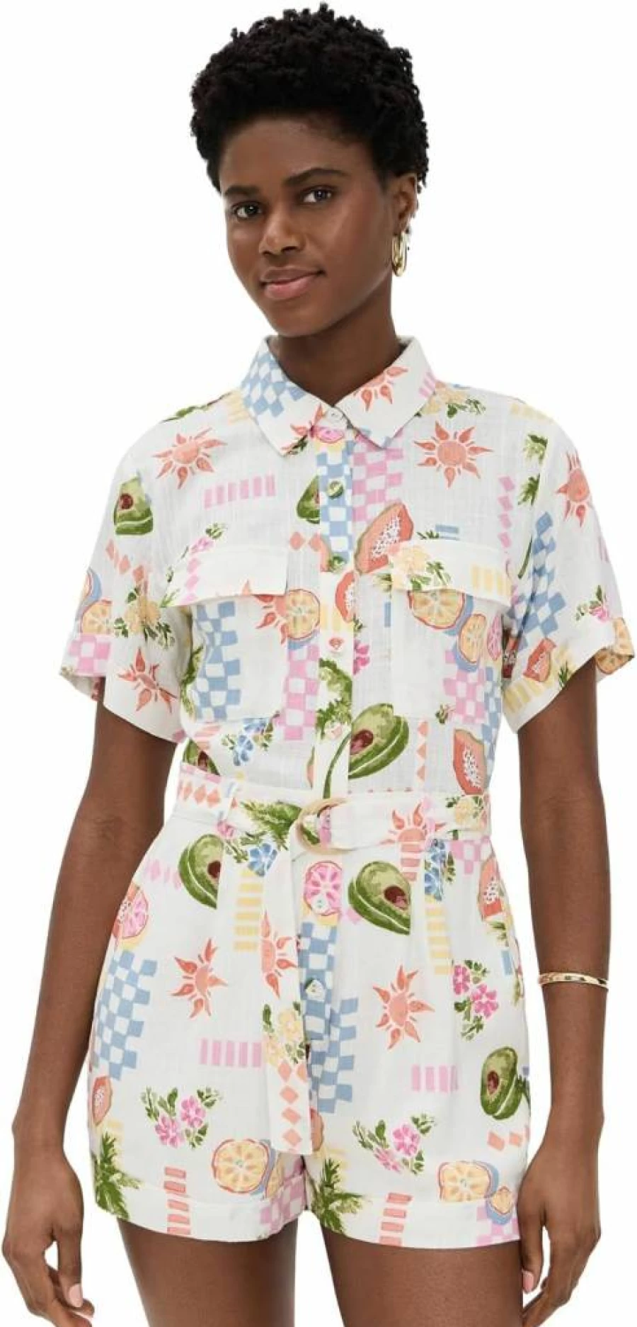 MINKPINK Women's Gracie Belted Romper - Stylish Summer Jumpsuit with Adjustable Waist
