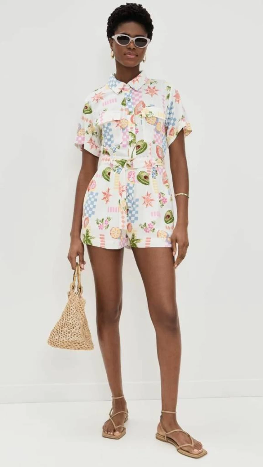 MINKPINK Women's Gracie Belted Romper - Stylish Summer Jumpsuit with Adjustable Waist