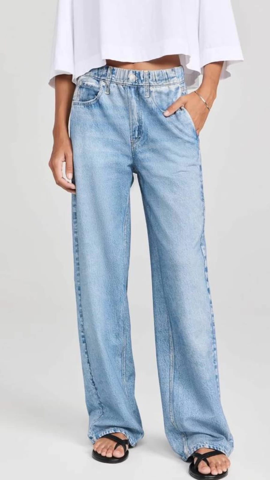 Rag & Bone Women's Miramar High-Rise Wide Leg Jeans – Classic Blue Denim