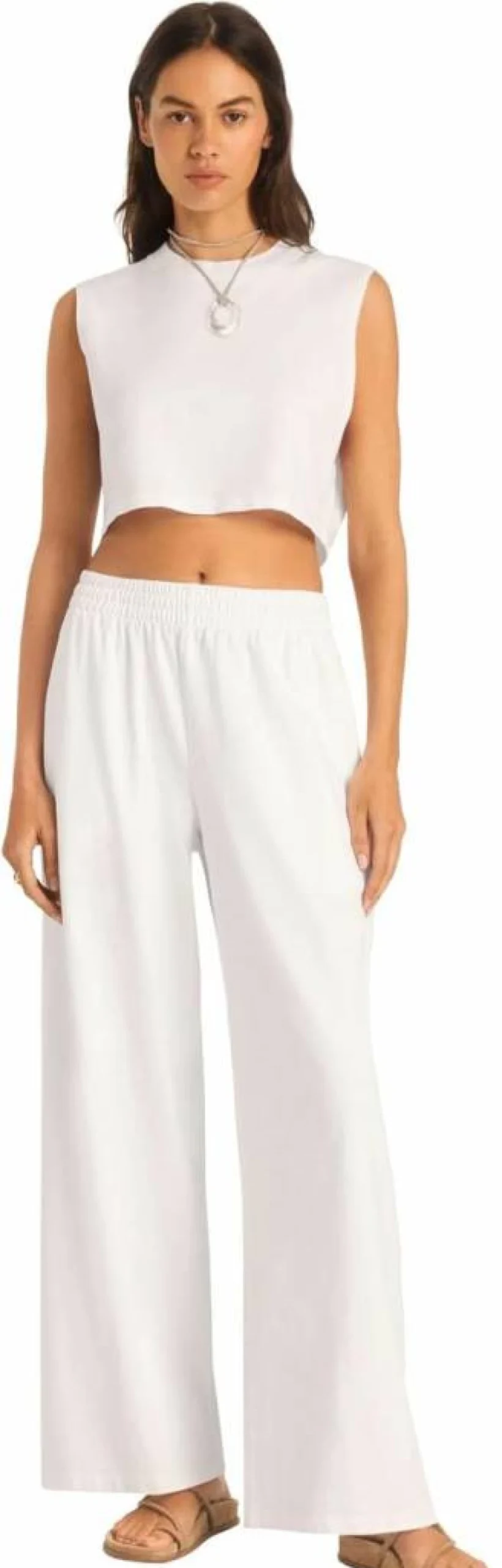 Vitamin A Women's Coastal Cotton Jersey Pant - Soft Relaxed Fit Beach Pants