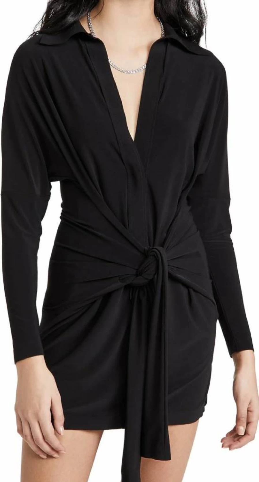 Norma Kamali Women's Mini Dress with Tie Front Detail - Stylish & Elegant Design