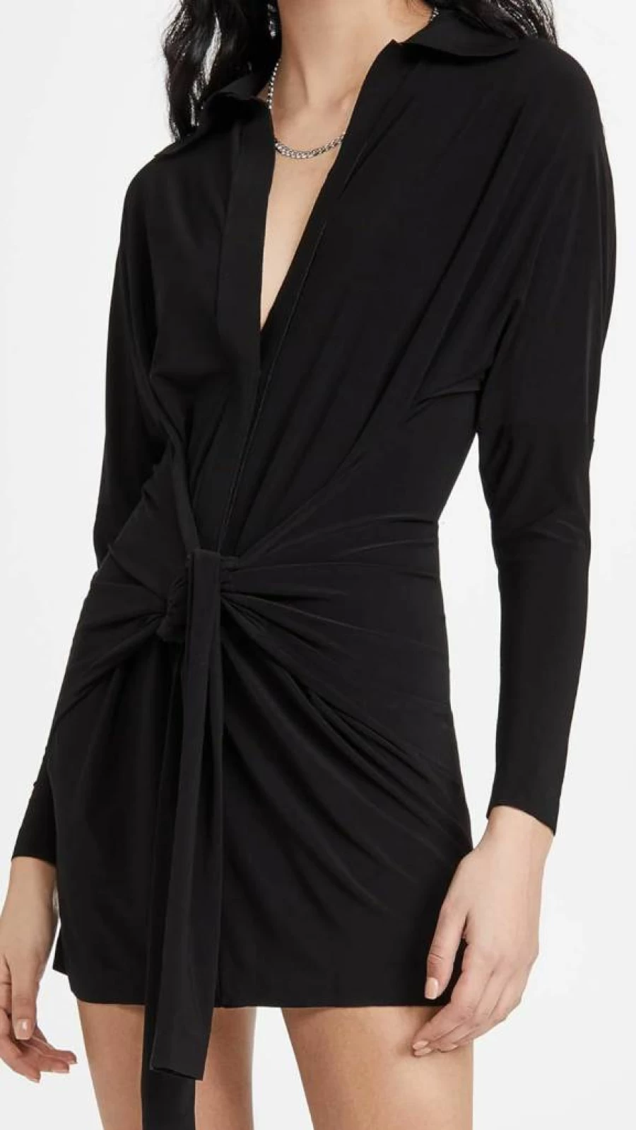 Norma Kamali Women's Mini Dress with Tie Front Detail - Stylish & Elegant Design