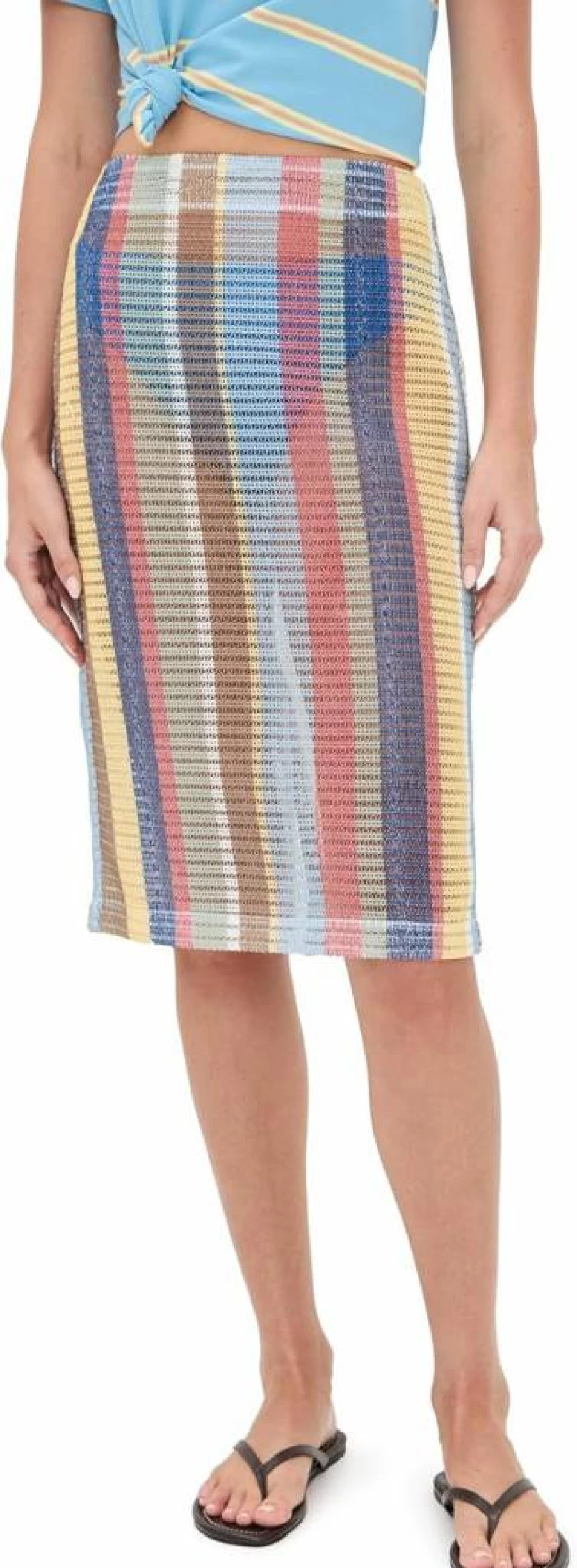STAUD Via High-Waisted Mini Skirt for Women | A-Line Denim Skirt with Side Slits | STAUD Fashion Skirts Collection