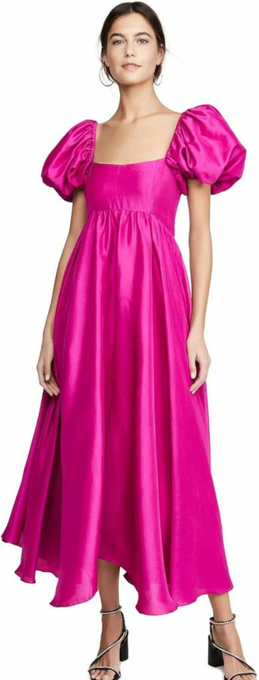 Azeeza Women's Rory Puff Sleeve Dress - Elegant Flowy Summer Dress with Puff Sleeves