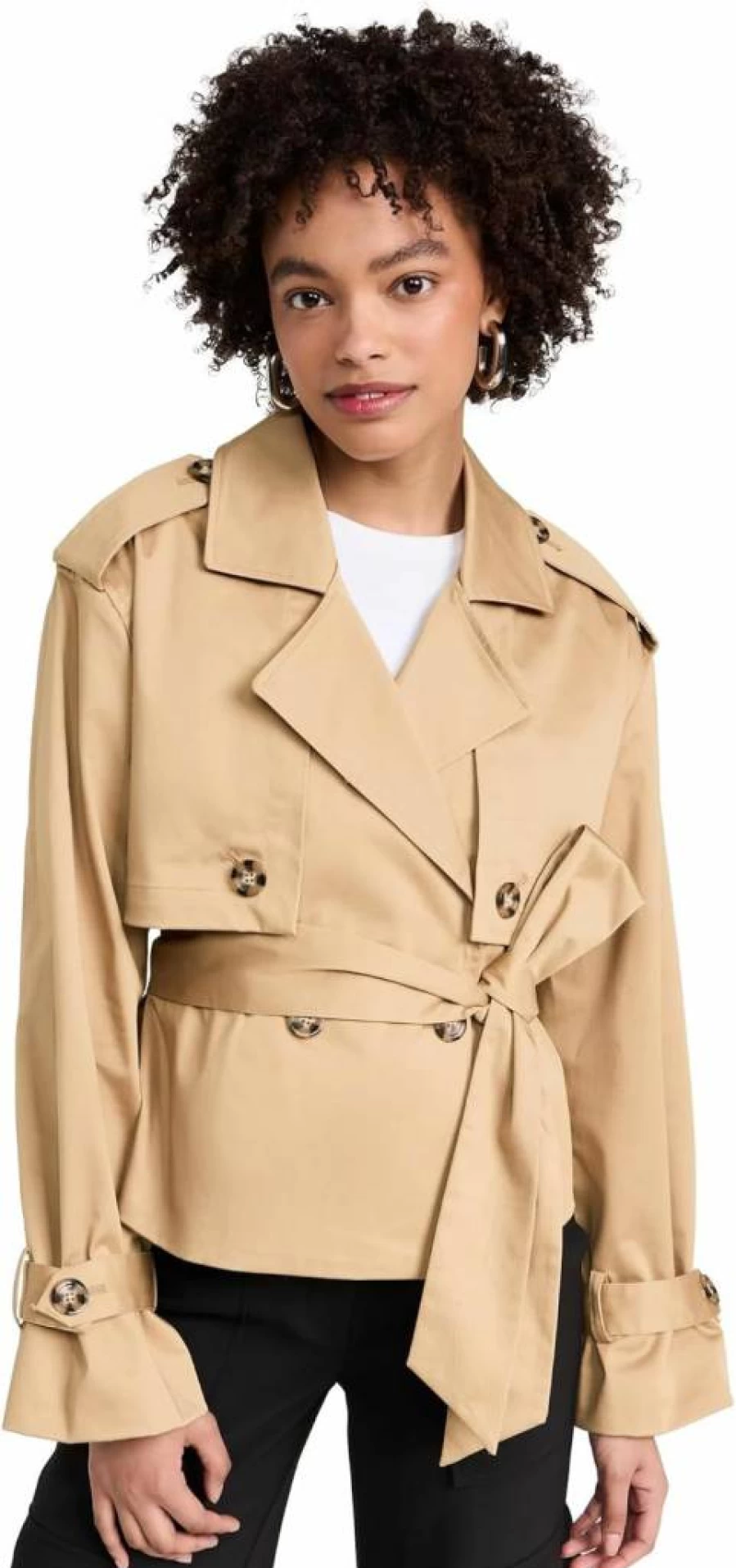 Favorite Daughter Women's Cropped Charles Trench Coat - Stylish Short Jacket for Women