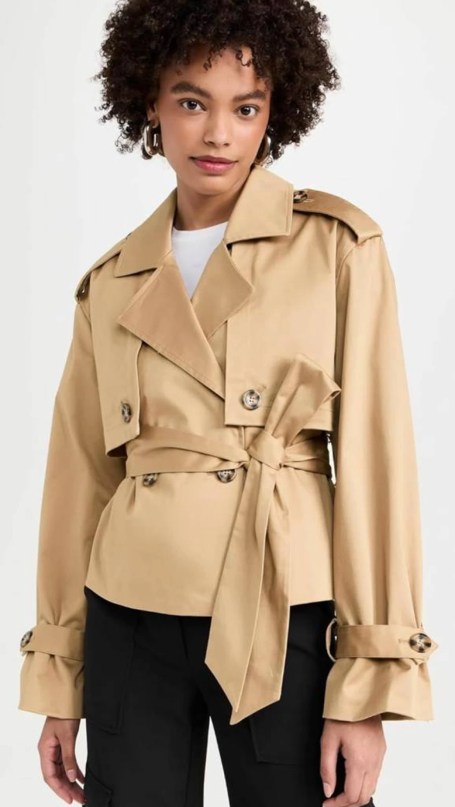 Favorite Daughter Women's Cropped Charles Trench Coat - Stylish Short Jacket for Women