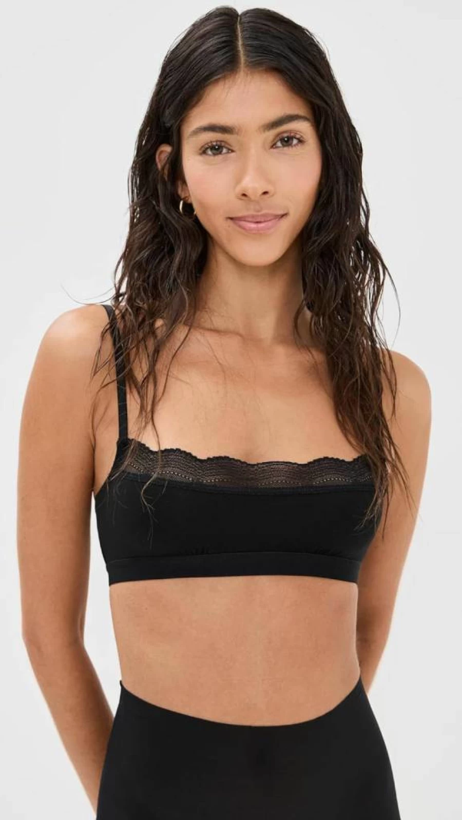 Stripe & Stare Women's Lace Square Bralette - Comfortable & Stylish Wireless Bra