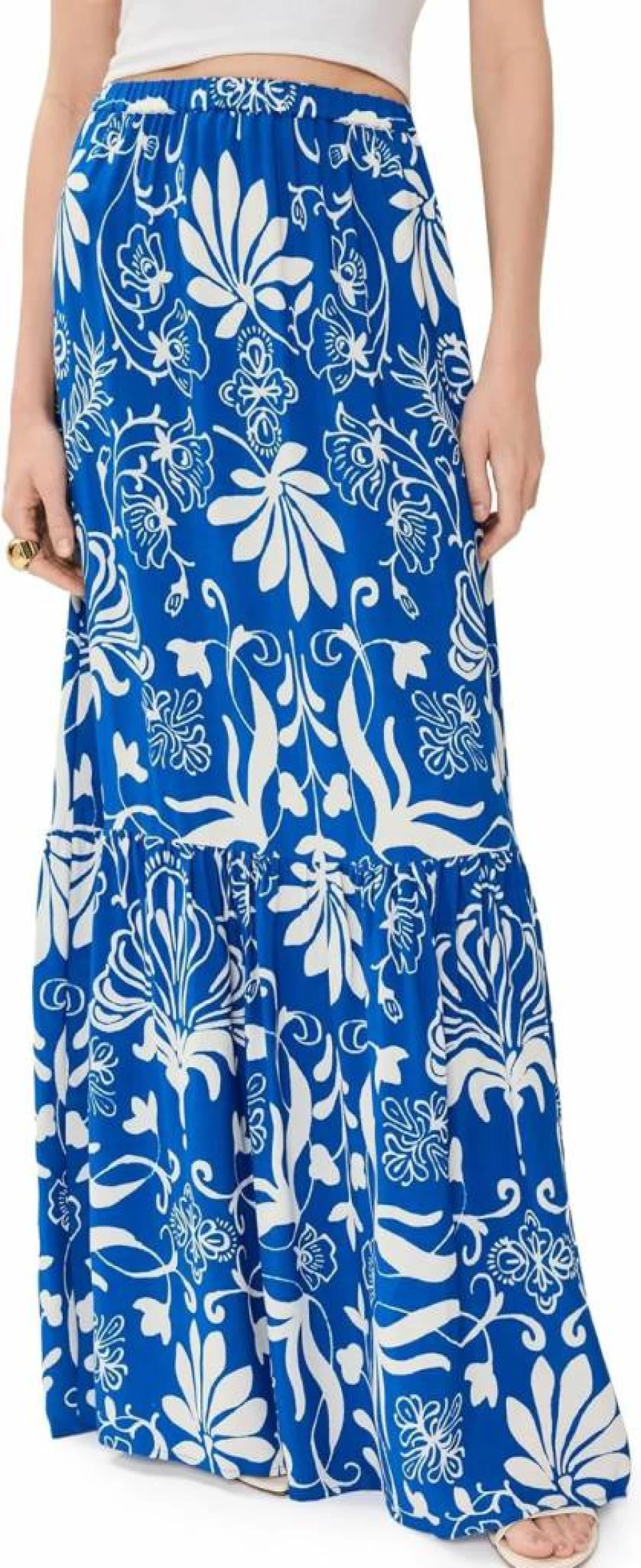 Figue Women's Mia Skirt - Elegant High-Waisted Flowy Midi Skirt for Casual & Dressy Outfits