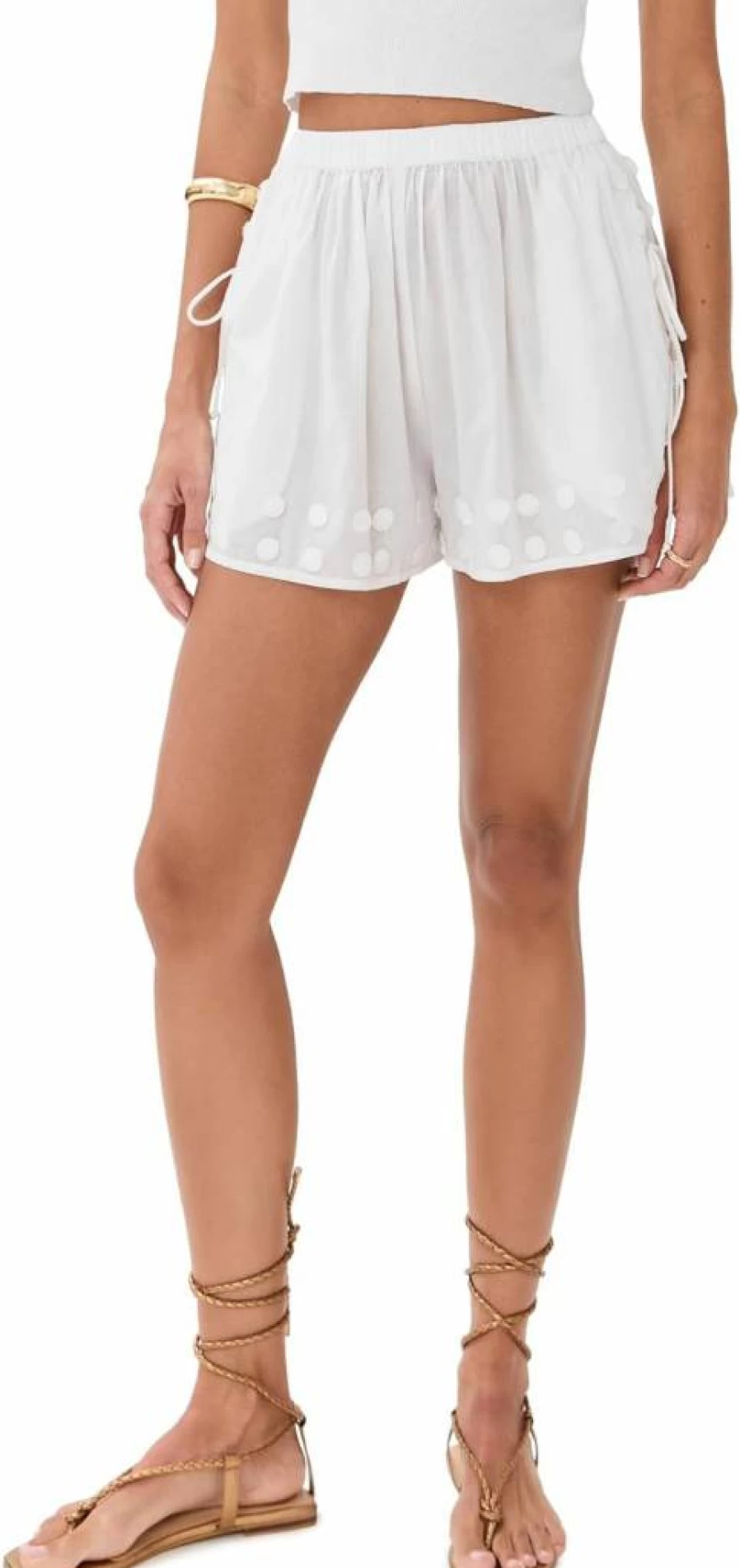 Ulla Johnson Women's Nima Open Side Beach Coverup Shorts - Boho Chic Summer Swimwear Wrap