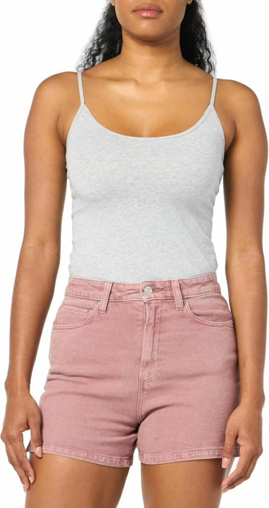 PAIGE Women's Dani High-Rise Denim Shorts - Classic Fit Distressed Blue Jeans Shorts for Women