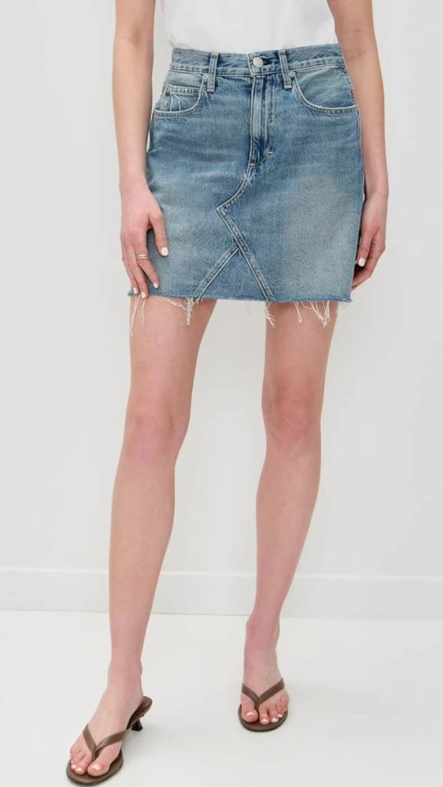 AMO Women's Alexis Raw Cut Hem Skirt - Stylish & Trendy A-Line Design
