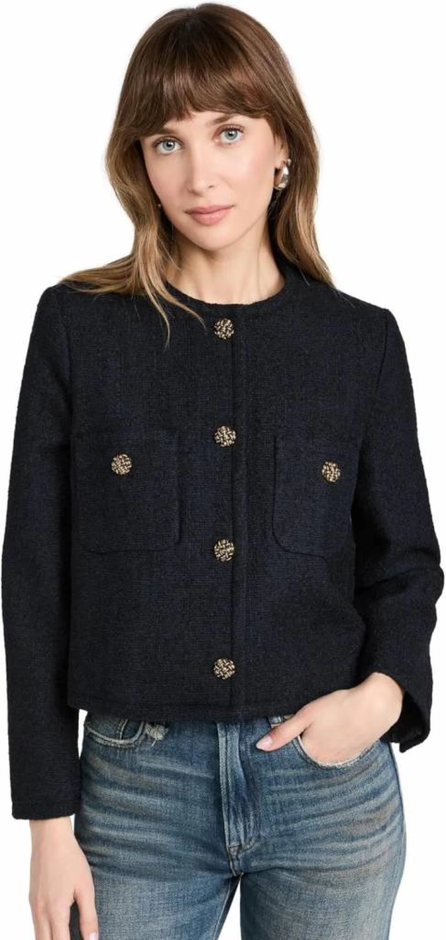 ba&sh Women's Meredith Blue Denim Jacket in Marine Wash Size XS