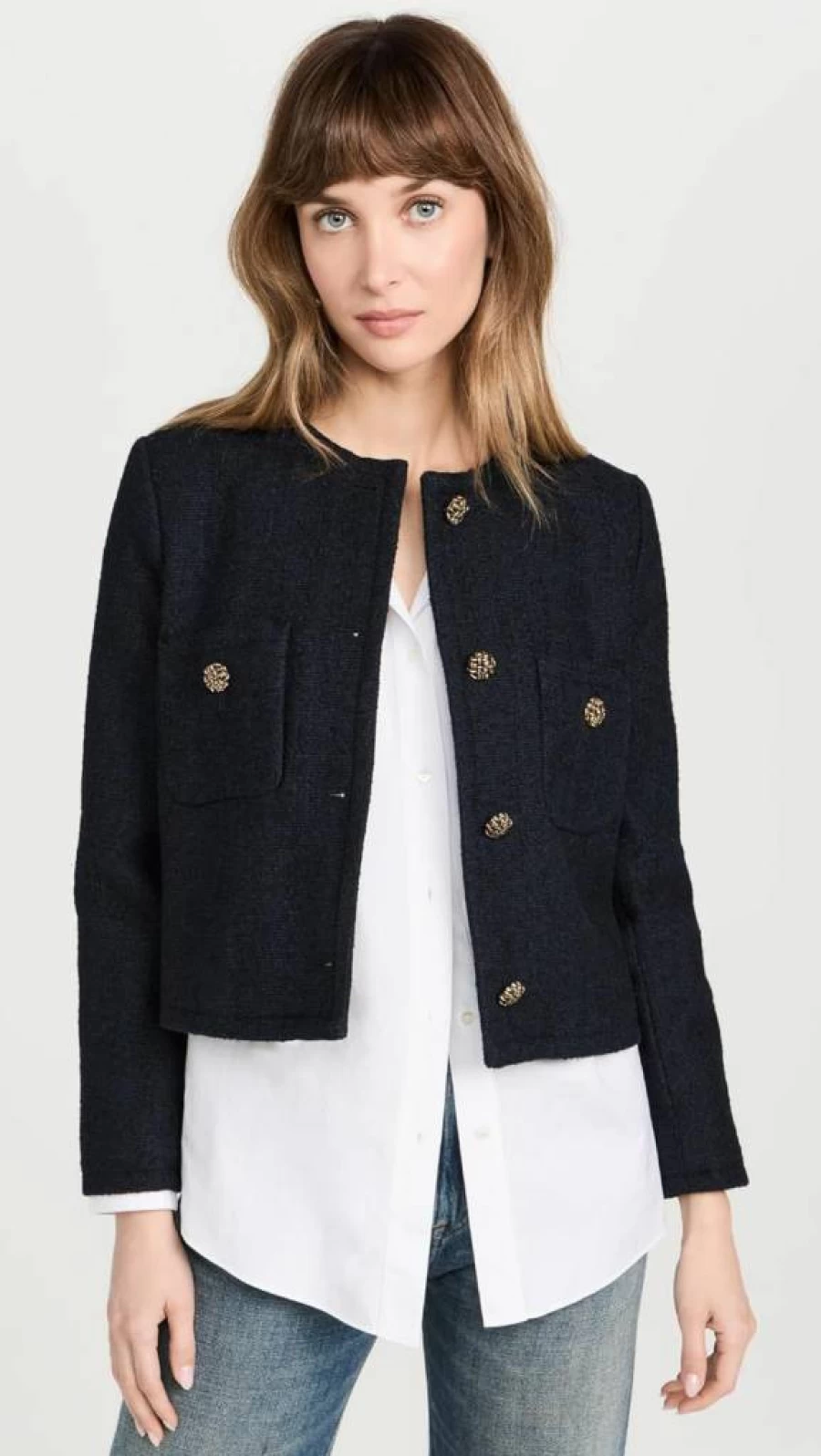 ba&sh Women's Meredith Blue Denim Jacket in Marine Wash Size XS