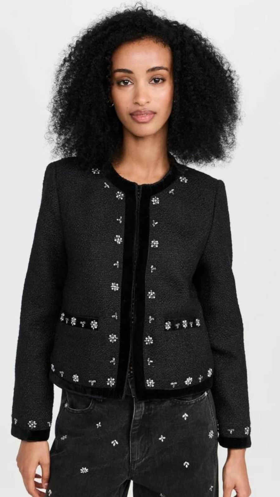 Sea Women's Caryl Beaded Denim Jacket – Embroidered Boho Chic Outerwear