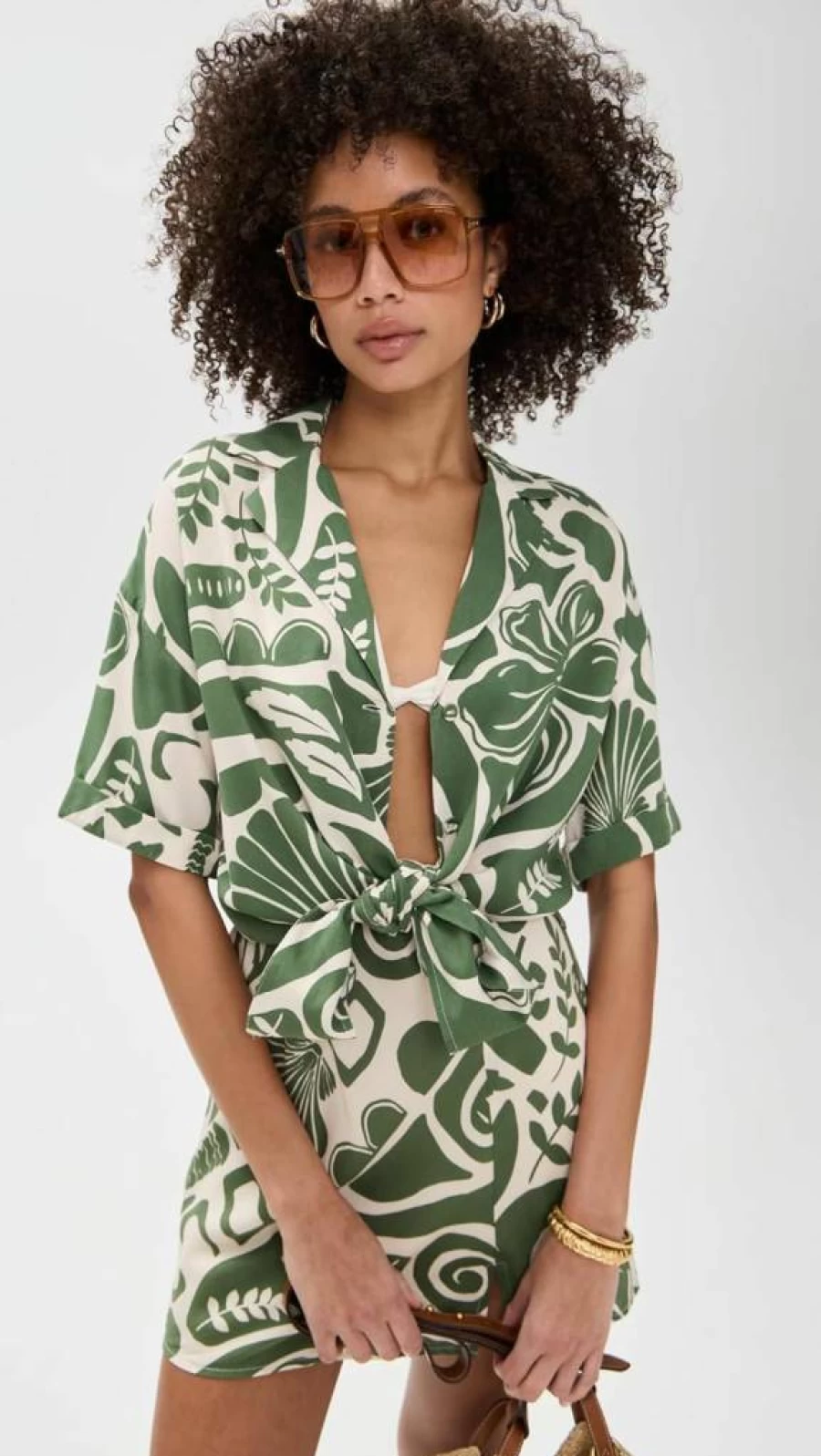 MINKPINK Women's Amos Resort Shirt - Stylish Vacation Blouse for Women