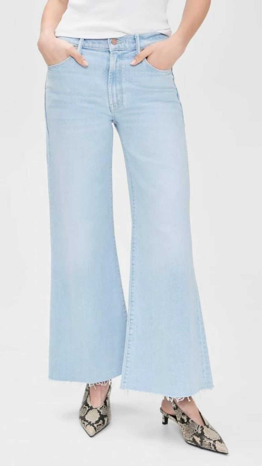 MOTHER Women's The Twister Ankle Fray Jeans - Distressed Denim with Raw Hem