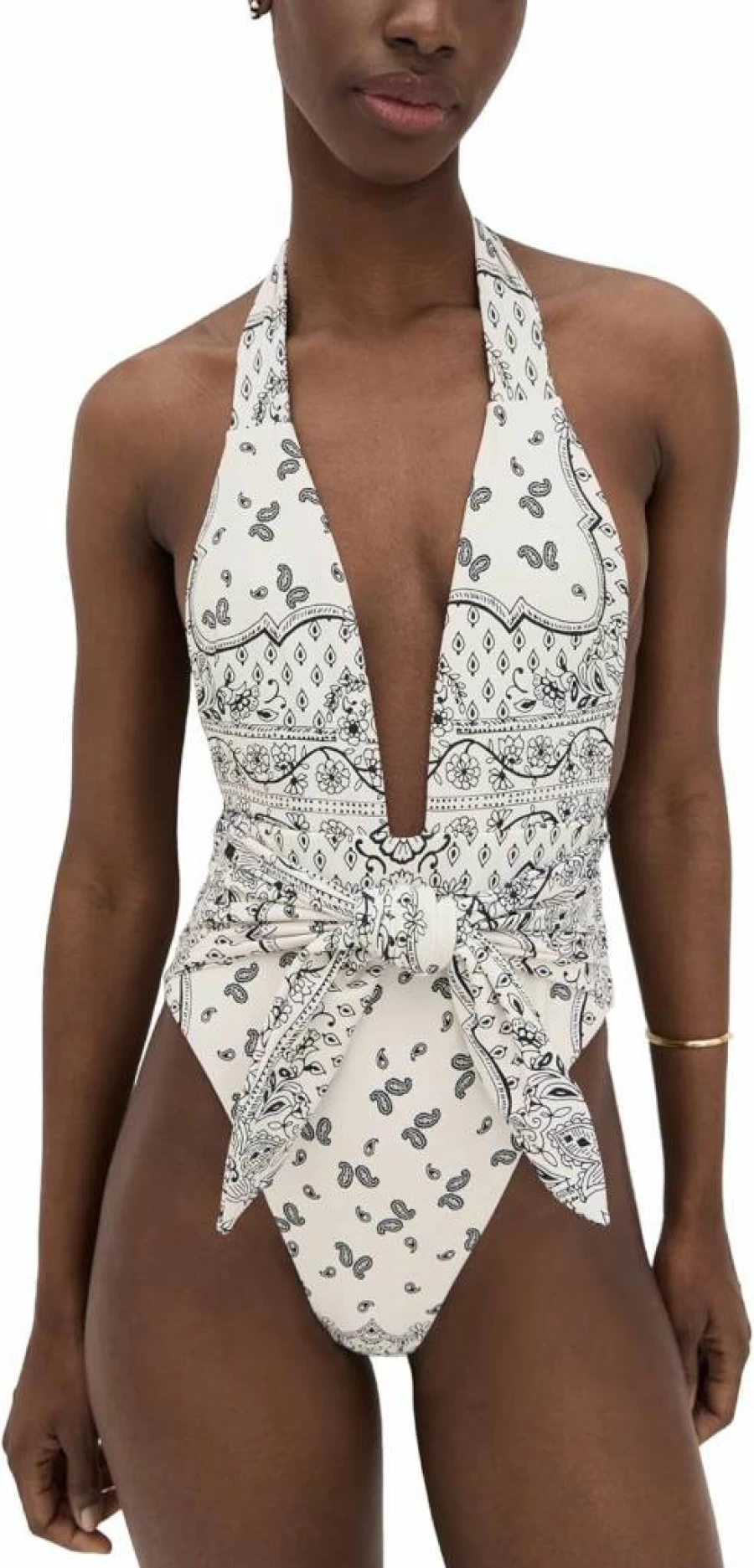 Montce Women's Ivy Bandana Print Tie-Up One-Piece Swimsuit