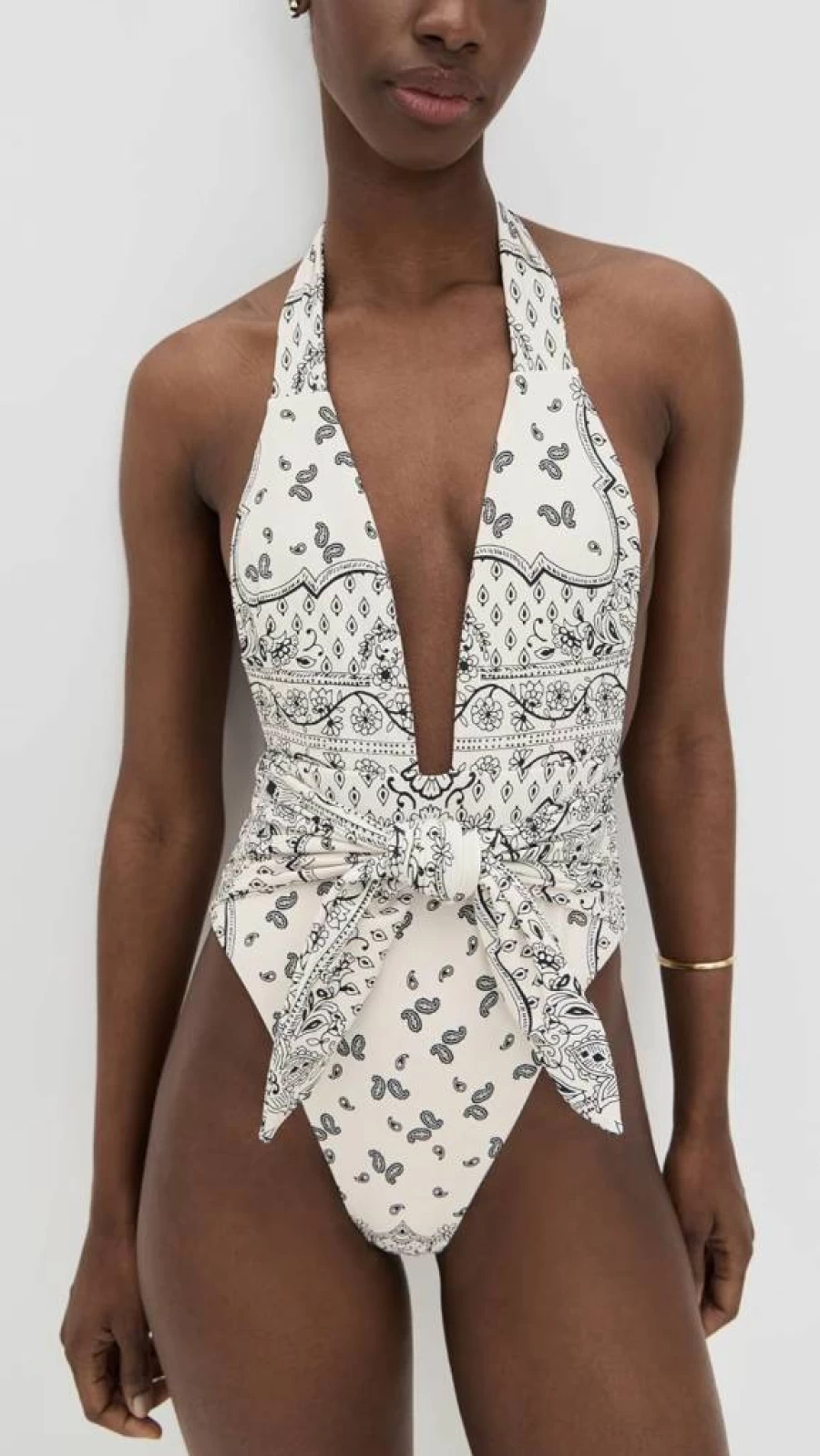 Montce Women's Ivy Bandana Print Tie-Up One-Piece Swimsuit