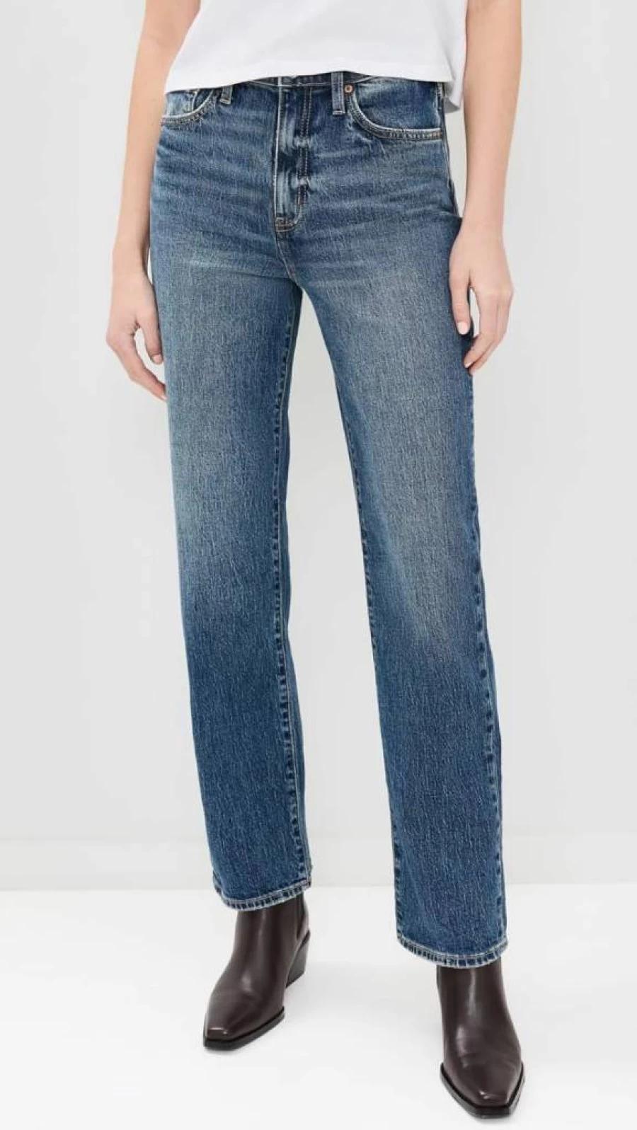 DAZE Belle Vintage Straight Jeans - Classic High-Waisted Denim Pants for Women