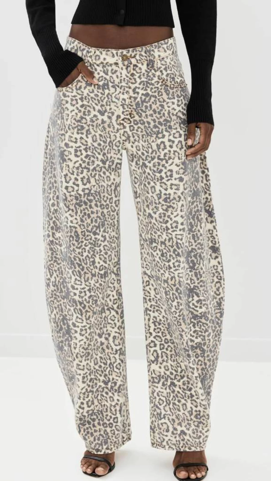 Lioness Women's Distressed High-Waist Horseshoe Embroidered Jeans - Vintage Denim Pants for Women