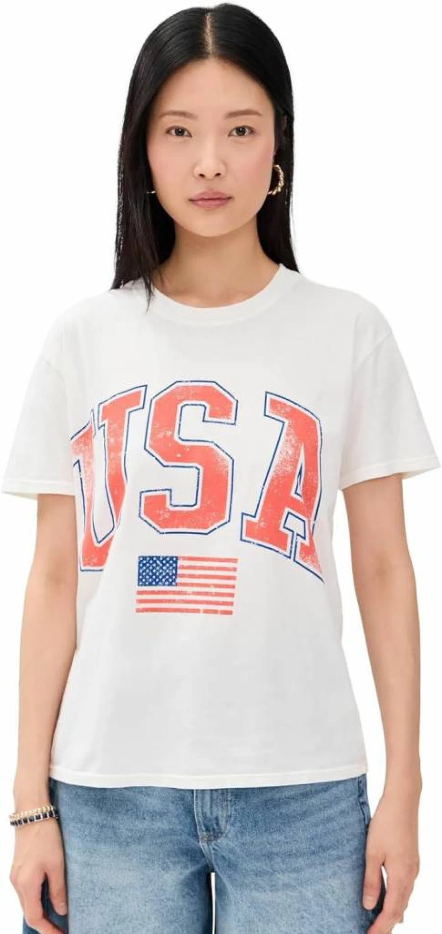 Z SUPPLY Women's Relaxed Fit American Flag Graphic Boyfriend T-Shirt