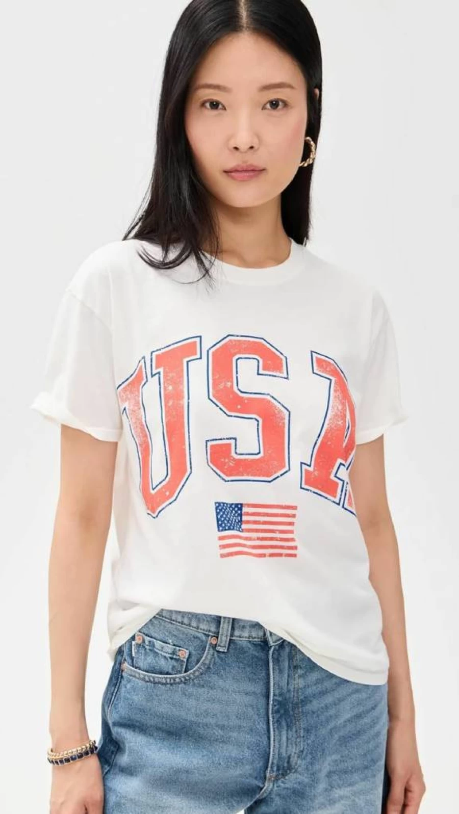 Z SUPPLY Women's Relaxed Fit American Flag Graphic Boyfriend T-Shirt