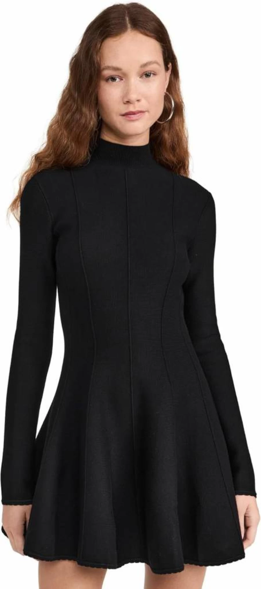 Fleur du Mal Women's Corset Knit Dress Long Sleeve Elegant Bodycon Midaxi