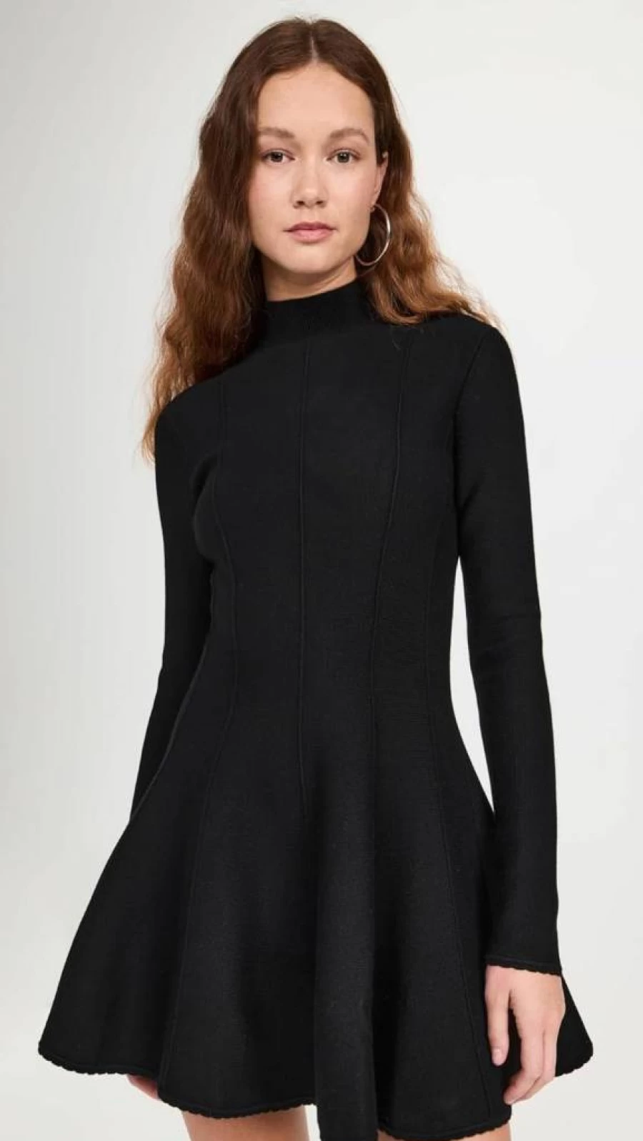 Fleur du Mal Women's Corset Knit Dress Long Sleeve Elegant Bodycon Midaxi