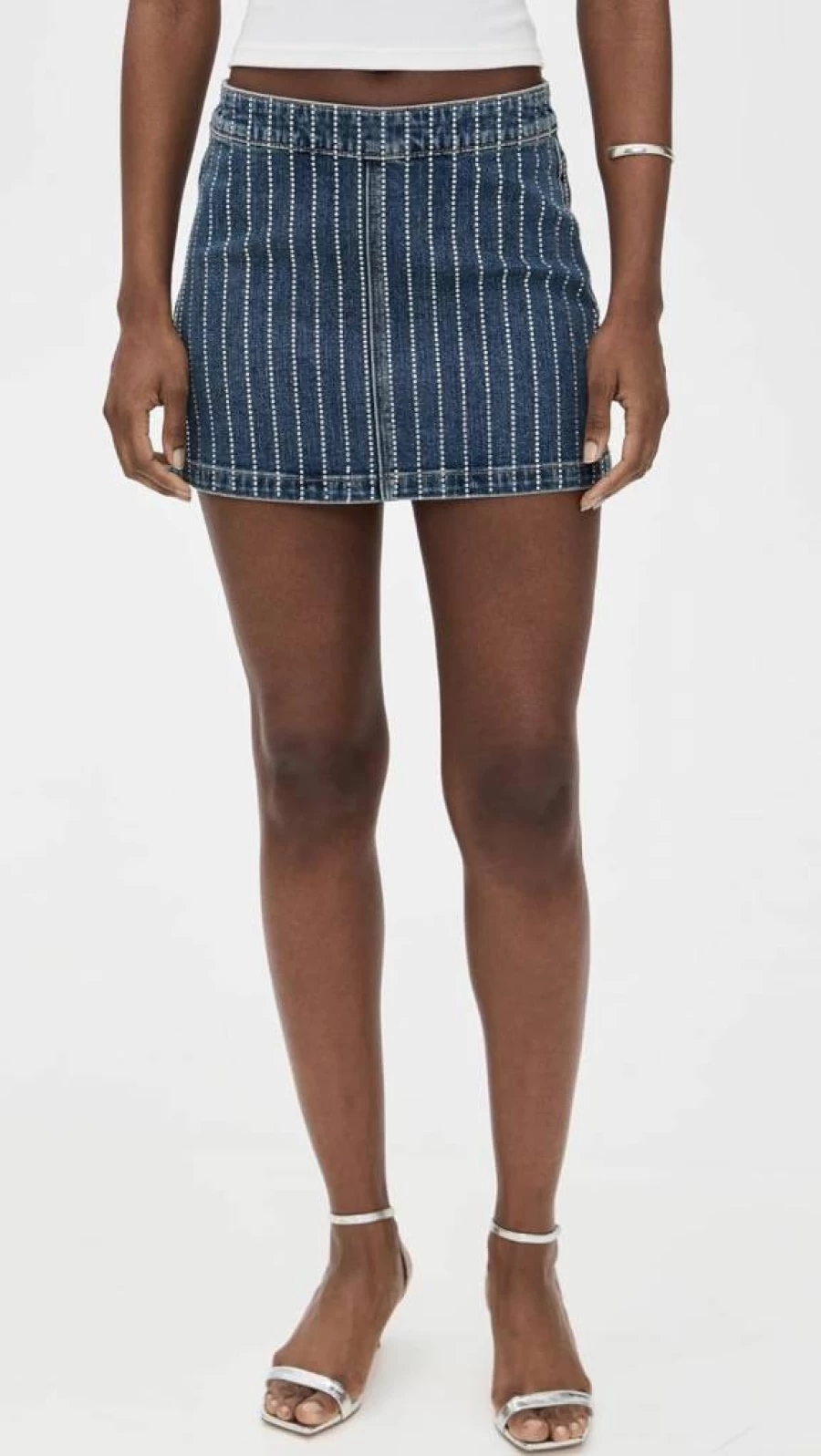 ABRAND Women's 95 Mini Skirt with Petra Diamante Details