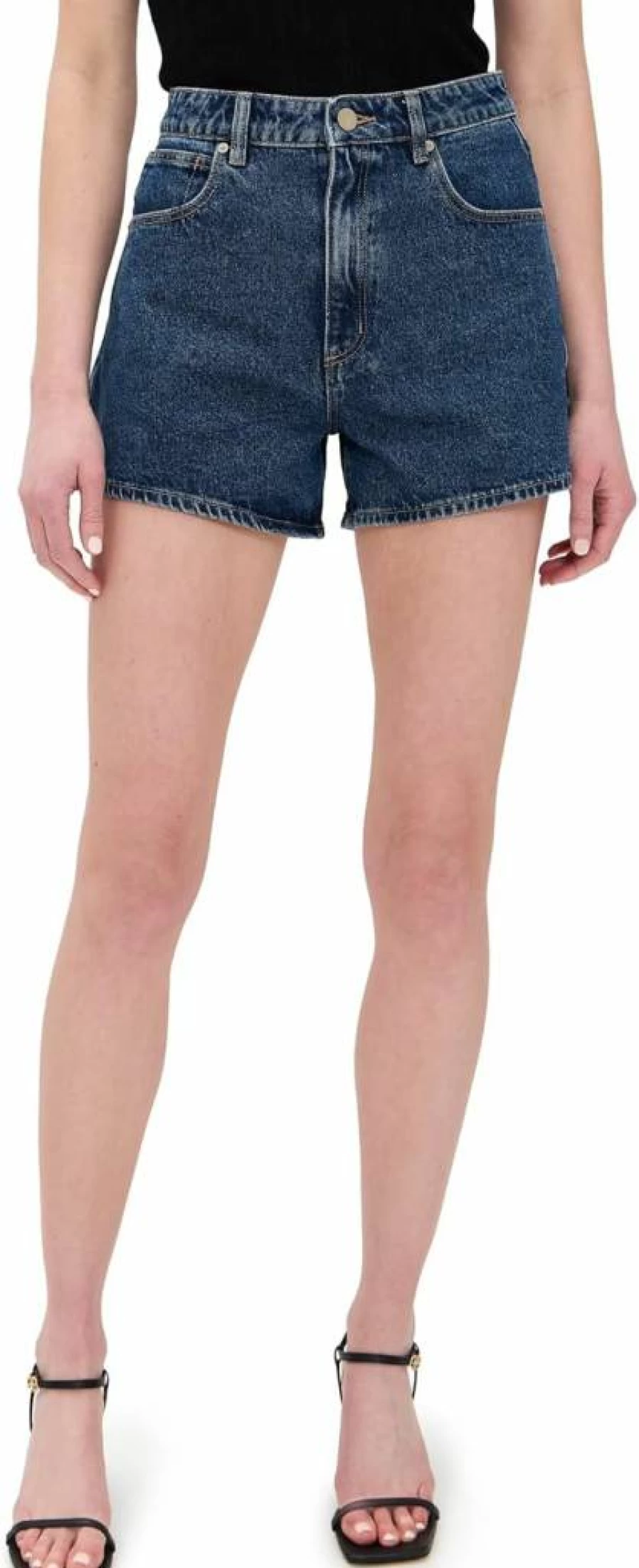 ABRAND Women's Venice Bella High-Waisted Summer Shorts - Casual Comfort Stretch Denim Shorts for Women