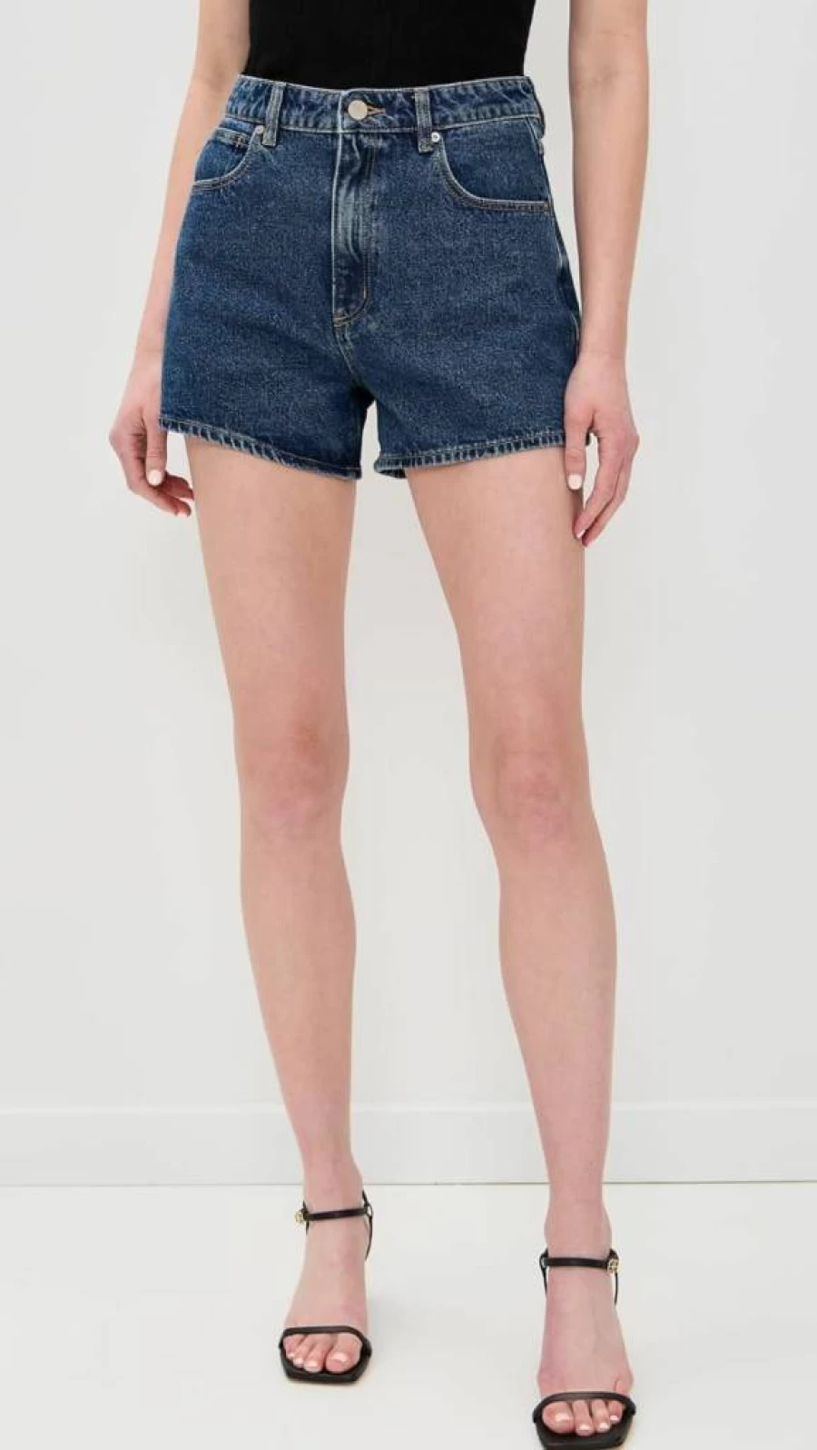 ABRAND Women's Venice Bella High-Waisted Summer Shorts - Casual Comfort Stretch Denim Shorts for Women