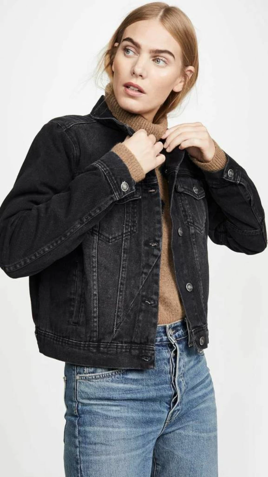 Free Women's Rumors Denim Jacket by Free People - Vintage Style Distressed Denim Coat