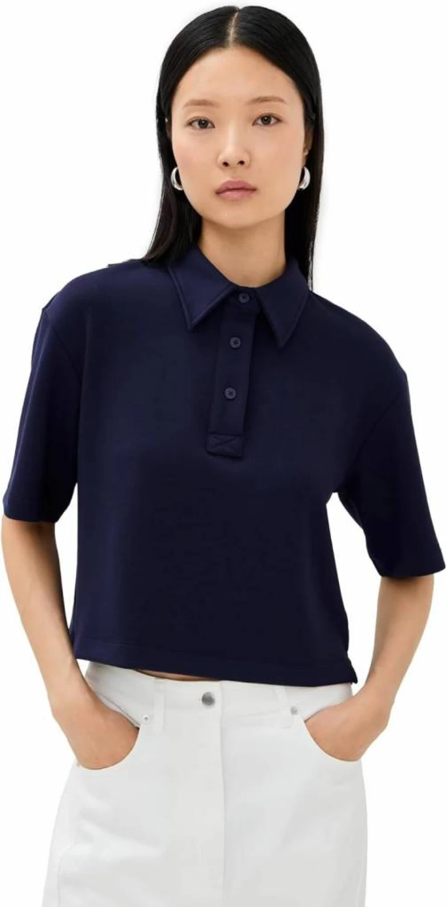 LE BOP Women's Josephine Polo Shirt - Classic Casual Top for Women