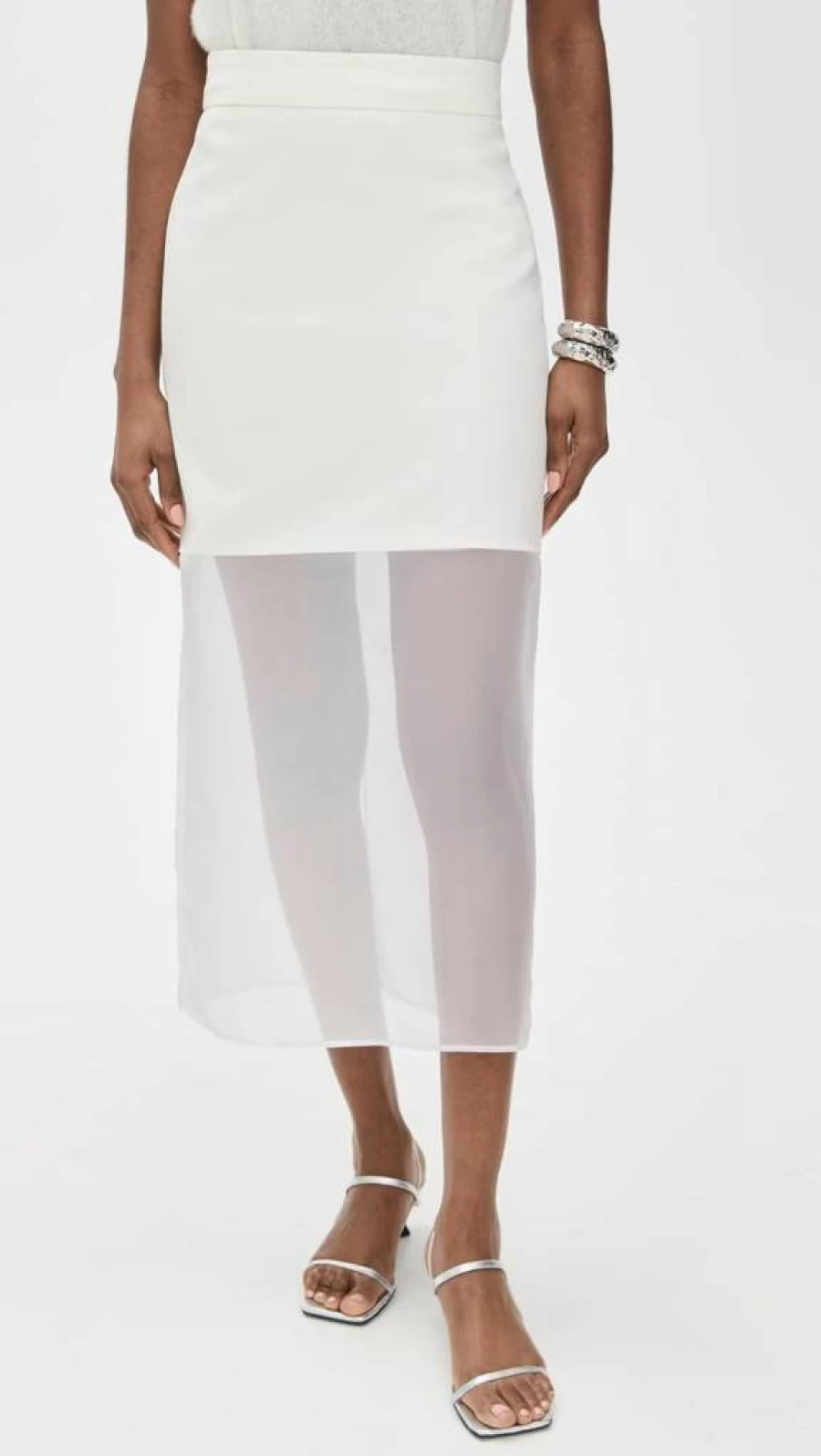 Pixie Market Women's Sheer Mesh Trim Skirt - Stylish Layered Design