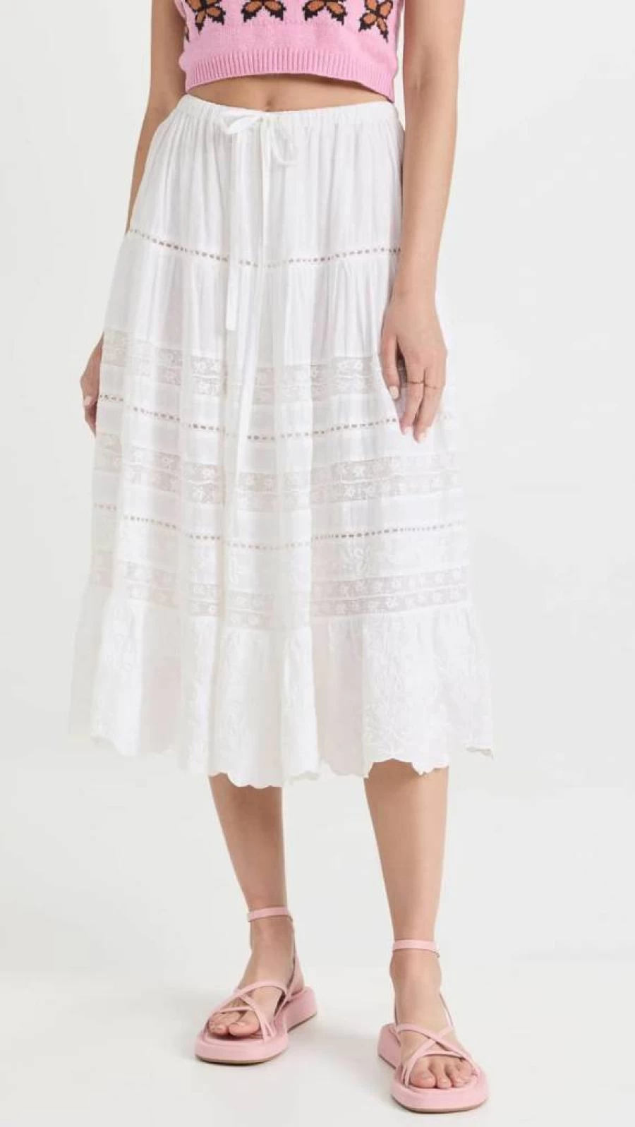 LOVESHACKFANCY Donna Floral Print Mini Skirt for Women - Boho Chic High Waist A-Line Summer Skirt