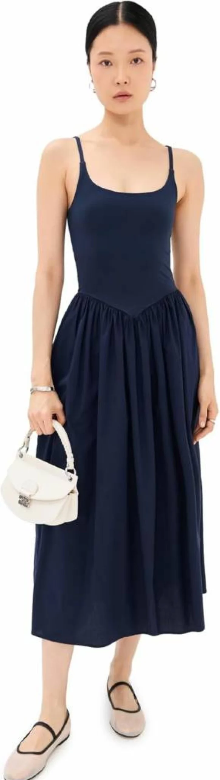 LE BOP Women's Alix Floral Print Mixed Fabric Sleeveless Tank Dress