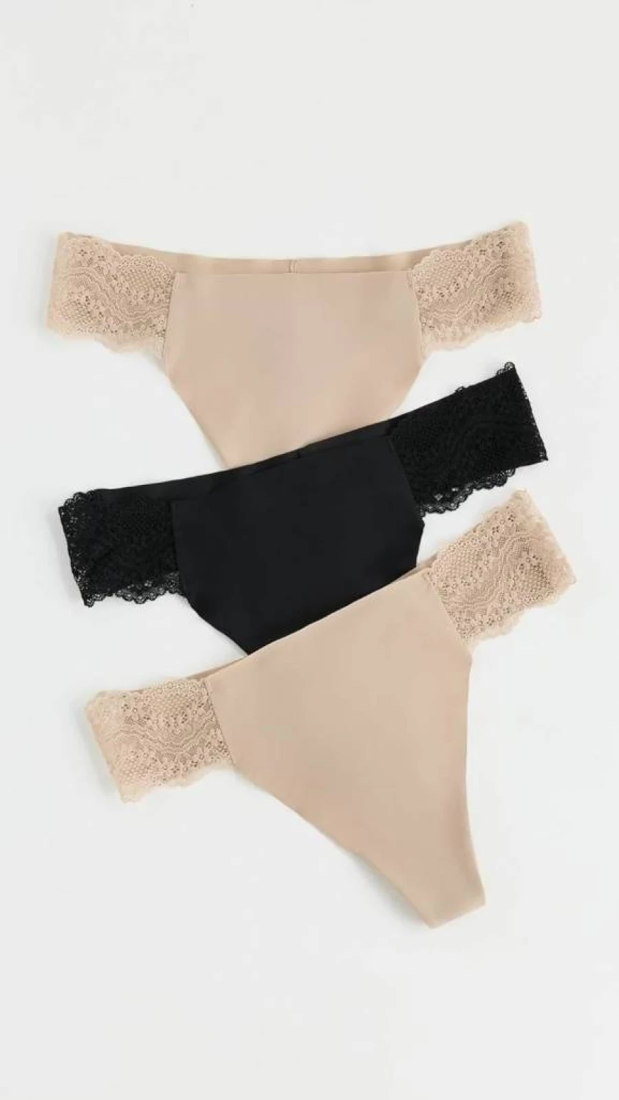 b.tempt'd Women's B Bare Thong Panties 3-Pack - Soft Comfort Underwear Set