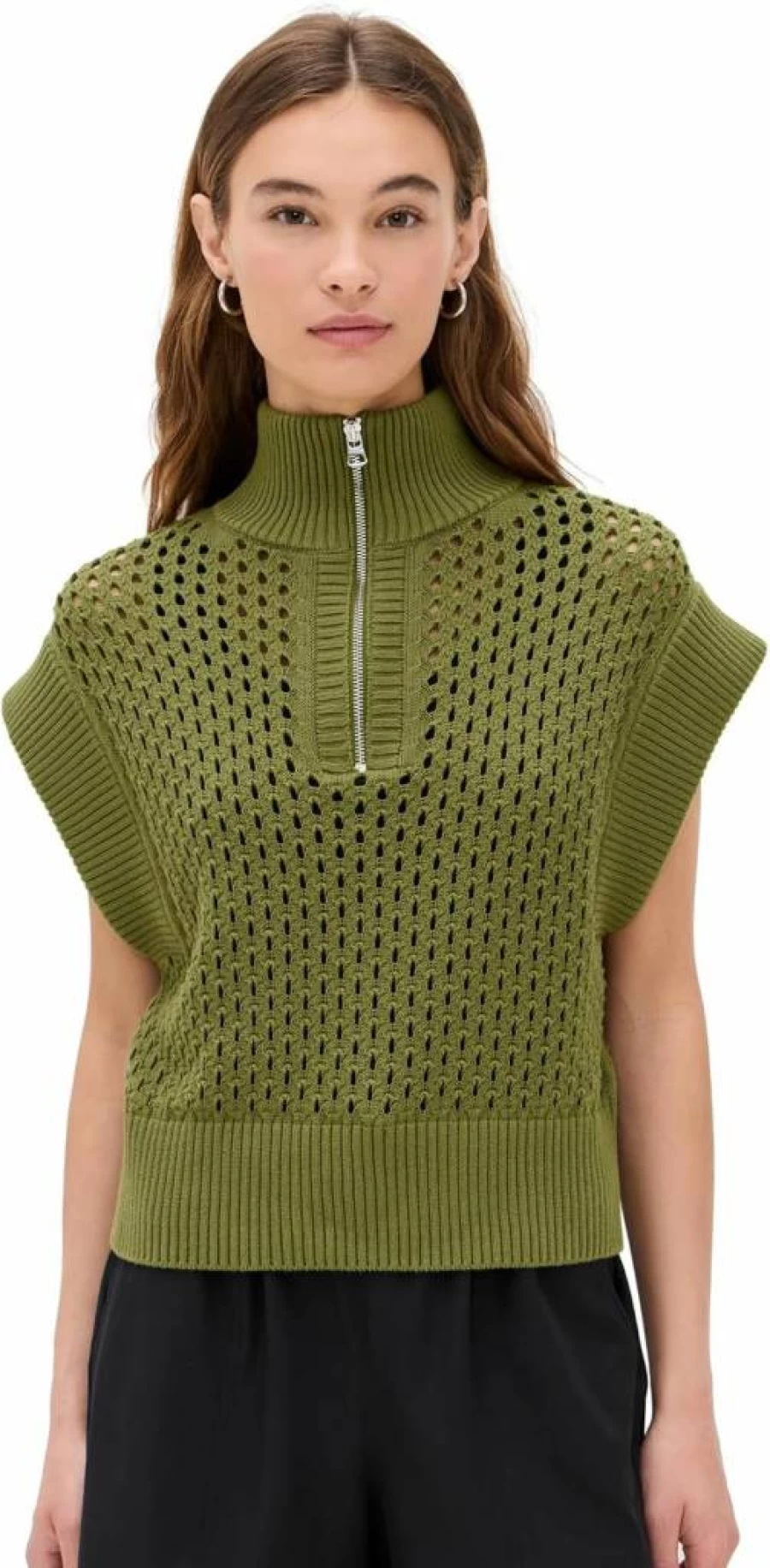 Varley Women's Gaines Half Zip Knit Sweater - Soft Casual Pullover for Women