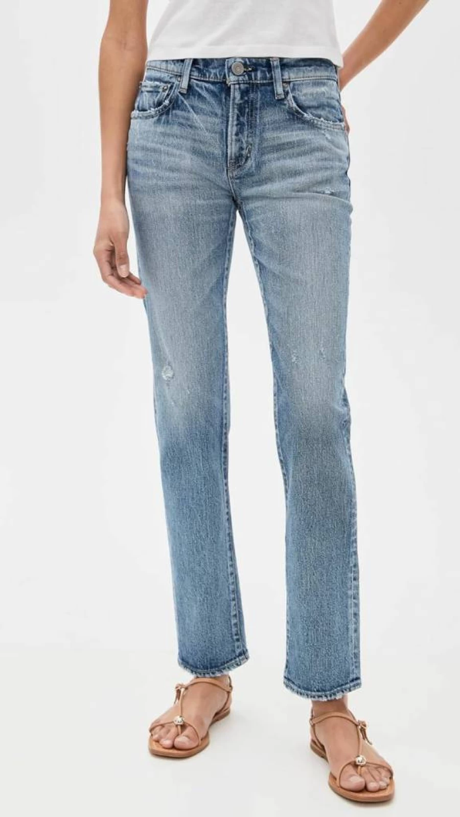 MOUSSY VINTAGE Women's Farmingdale High-Rise Slim Straight Jeans - Classic Blue Denim Pants for Women