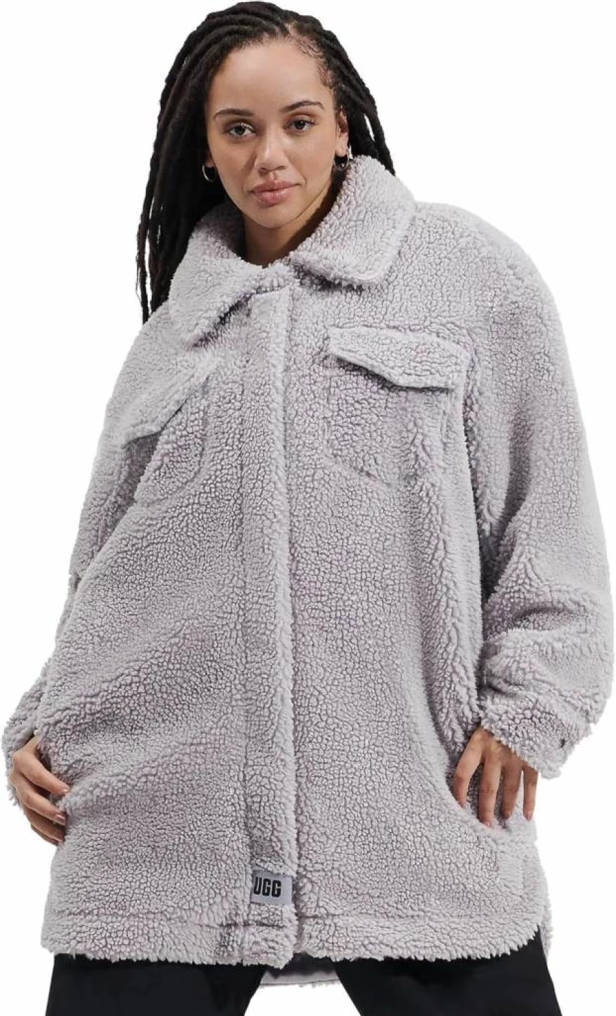 UGG Women's Frankie Uggfluff Sherpa Lined Shirt Jacket | Cozy Fleece Outerwear